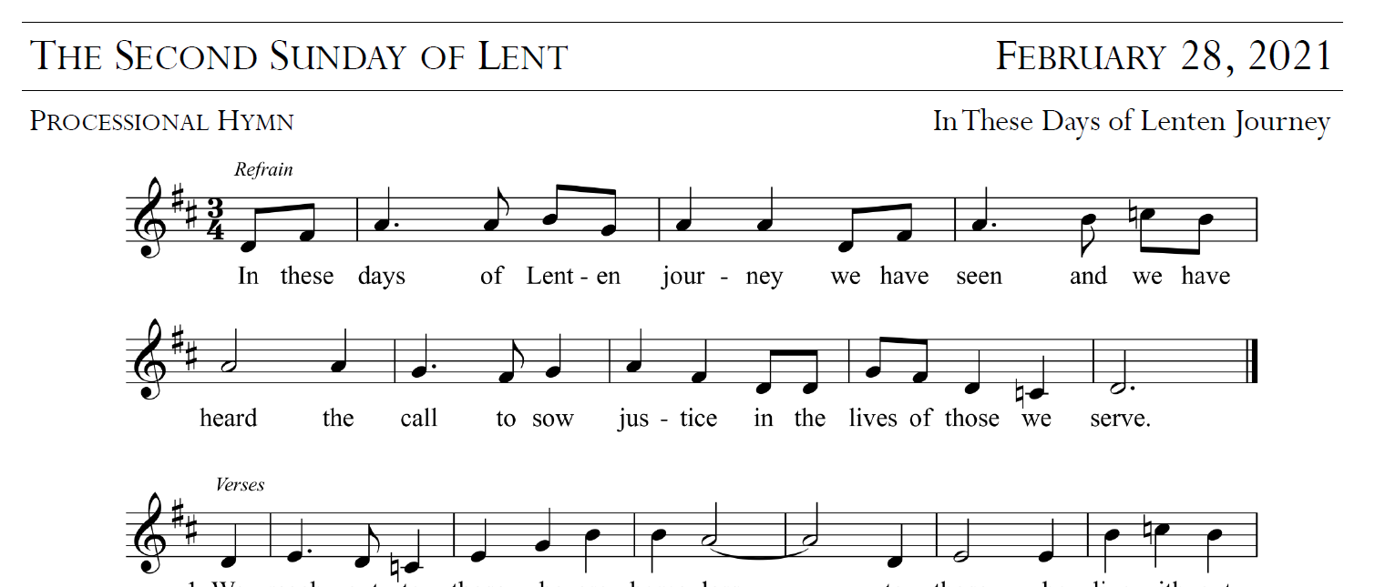 Worship Aid For February 28, 2021 - The Second Sunday Of Lent