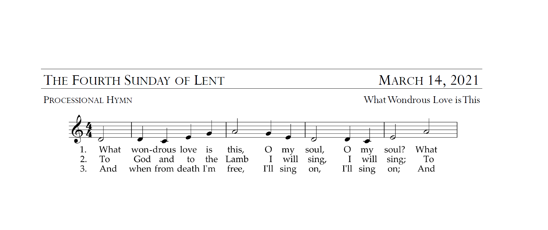 Worship Aid for March 14, 2021 - The Fourth Sunday of Lent
