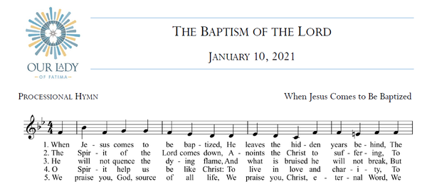 Worship Aid for January 10 - The Baptism of the Lord