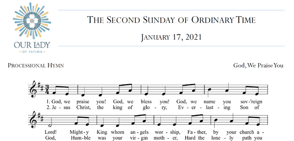 Worship Aid for the Second Sunday of Ordinary Time