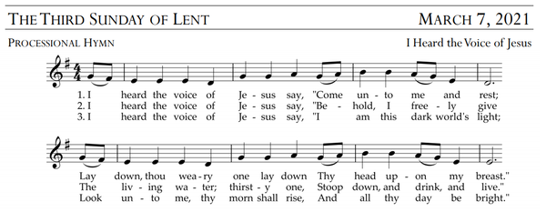 Worship Aid for March 7, 2021 - The Third Sunday of Lent